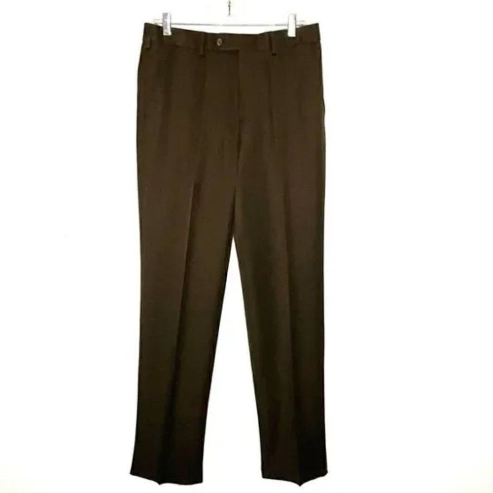 Enro Dark Brown Men’s Dress Slack Pants Formal Suit Khaki Office Casual Work NWT